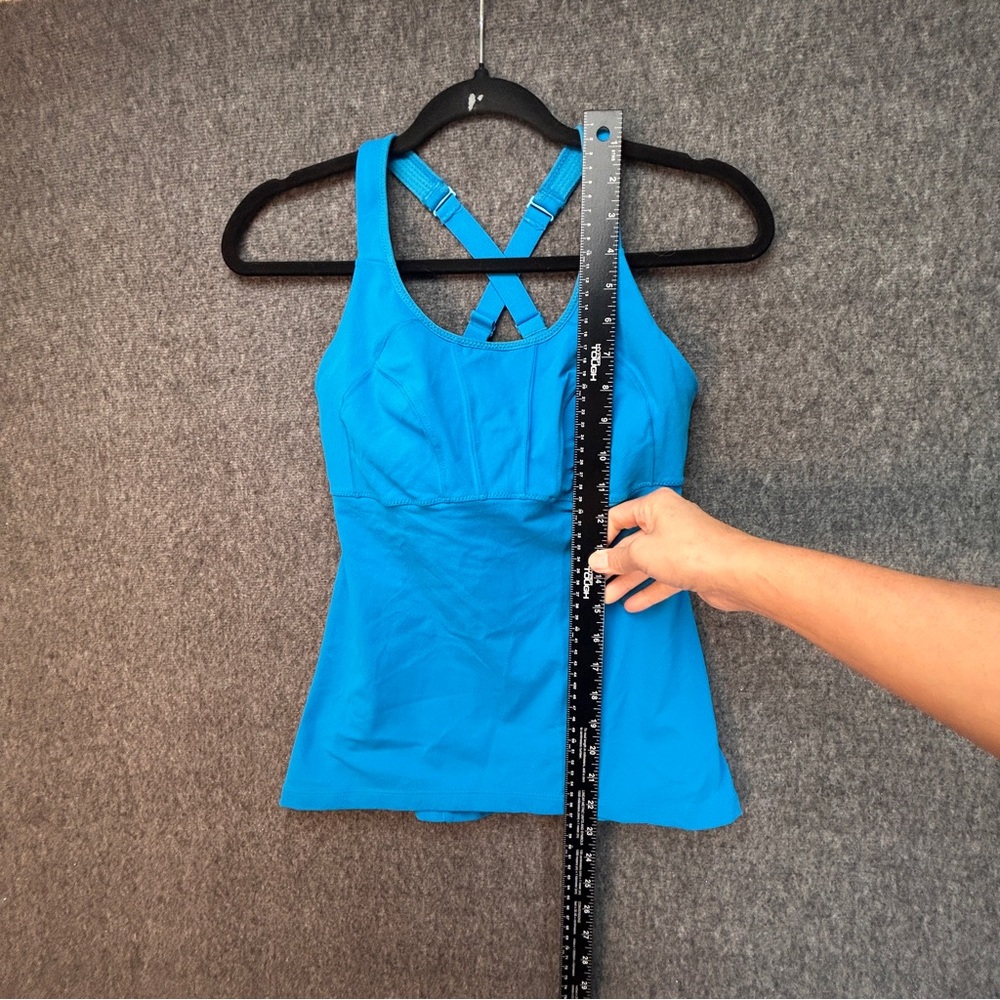 PrAna Tankini Willa Top Womens Small Electro Blue Racerback Built In Bra Support - Picture 4 of 14
